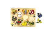 Puzzle - Playwood Wooden Stud Puzzle Animals around the House 10 pcs Holz - 01680