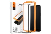 Handys - Schutzfolie - Spigen Glass tR AlignMaster 2 Pack - FC Black - iPhone 15 Pro Max - AGL06875