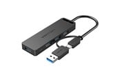 USB-Hubs - Vention 2-in-1 Interface USB 3.0 Hub with 4 Ports USB-C and USB 3.0 USB-Hubs - USB 3.0 - 4 - Schwarz - CHTBB