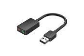 Soundkarten - Vention External sound card USB 2.0 2-port 0.15m Black - CDYB0