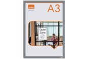 Konferenz und Präsentation - Nobo  Self-adhesive Magnetic Poster Frame A3 Silver - 1915699