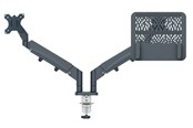Monitorhalterung - Leitz Ergo Platzsparender Dual Monitorarm mit Laptophalterung - 65380089