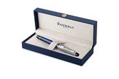 Utensilien zum Schreiben und Zeichnen - Waterman Expert Deluxe Füllfederhalter, Metall und blaue Lackierung mit palladiumbeschichteten Zierteilen, Federbreite F mit Palladium - 2187650