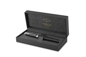 Utensilien zum Schreiben und Zeichnen - Parker Ingenuity Tintenroller | Core Kollektion | Schwarz, silberne Ausführung | Schwarze Tinte | Geschenkbox - 2181996