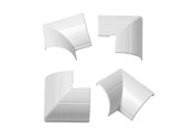 Kabelkanal / Kabelschlauch - D-LINE Adapter Kit 22x22mm White - FLIBEBAP22QSW