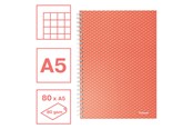 Blöcke, Formulare und Notizbücher - Esselte Colour'Breeze A5 Collegeblock kariert, Spiralbindung Koralle - 628468