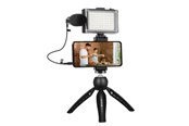 Tripods & Stative - Puluz Live broadcast kit tripod mount + LED lamp + microphone + phone clamp - PKT3132B
