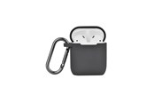Handys - Anderes Zubehör - NORTH Airpods Protective Case Silicone Carabiner Dark Grey - 616502
