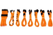 Stromkabel (Intern) - DUTZO Sleeved Strom Verlängerungskabel Pro Kit - Orange - DSC-PCEP30CMORN