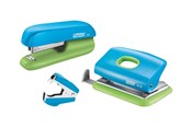 Schreibtischzubehör - Rapid Mini Heftgerät F5 und Locher Set Blau/Grün - 5000370