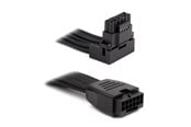Stromkabel (Intern) - DUTZO Sleeved PCI-E 12V-2x6 Verlängerungskabel - Lock pin down - Schwarz - DSC-PE12V2X6-PD-30-BLK