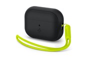 Handys - Anderes Zubehör - Spigen Case Silicone Fit Black + Strap Phantom Green - AirPods Pro (2nd Gen) - ACS05810