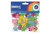 Kunst & Handwerk Ausstattung - Haza Witbaard Foam stickers Flowers Glitter 25 pcs. - 192306