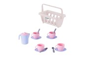 Rollenspiele - Cavallino Toys Cavallino Crockery in Basket Pink 15 pieces. - 8327SF01