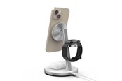Handys - Adapter und Ladegeräte - Mobile Origin Qi2 PowerStand 3in1 with GAN adapter 35W - white/silver - PWSTQ2-31-WHT