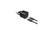 Handys - Adapter und Ladegeräte - FIXED Fast Charger USB-C PD 20W + USB-C cable 1m Black - FIXC20M-CC-BK