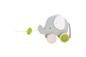 Baby Spielzeug - Goki Wooden Pull Animal Elephant with Leaf - 54866
