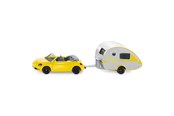 Spielzeugauto - SIKU Car with Trailer Caravan 1:55 - 313-1629