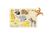 Puzzle - Goki Wooden Stud Puzzle Wild Young Animals 8 pcs. Holz - 57906