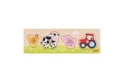 Puzzle - Goki Wooden Stud Puzzle On the Farm 4 pcs. Holz - 57355