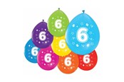 Spielzeug - Globos Balloons 2-sided Printed Number 6 8 pcs. - 512006