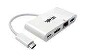 Dockingstationen - Eaton Series USB C to HDMI Multiport Video Adapter Converter w/ USB-A Hub USB-C PD Charging Gigabit Ethernet Port Thunderbolt 3 Compatible USB Type C to HDMI USB Type-C - U444-06N-HGU-C