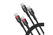 USB Kabel - Baseus USB-C to USB-C 100W.1m 2pcs (red-black gray-black) cable. - P10318306003-00