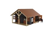 Holzspielzeug - Kids Globe Horse Stable with 2 Boxes and Storage 1:24 - 610167