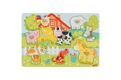 Puzzle - Goki - Farm animals lift-out puzzle - (57392) Holz - 57392