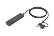 USB-Hubs - DIGITUS Slim Line - hub - 4 ports USB-Hubs - USB 3.2 - 4 - Schwarz - DA-70236