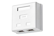 Steckdosen & Boxen - Nedis - socket-outlet - 2 network sockets - white - CCGP89130WT
