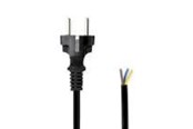 Stromkabel (Extern) - Nedis Power Cable | Plug with earth contact male | Open | Straight | Straight | Nickel Plated | 3.00 m - CEGL11930BK