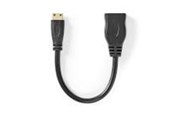 Display Kabel - Nedis High Speed HDMI Cable with Ethernet | 4K@30Hz | 10.2 Gbps | 0.20 m | Round | PVC | Black - CVGB34590BK02