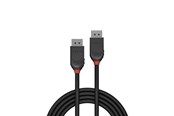 Display Kabel - Lindy Black DisplayPort 1.2 Cable - 0.5m - 36490