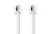 Netzwerk - Kabel - Nedis Telecom Cable | RJ11 Male | RJ11 Male | 5.00 m - Weiß - TCGL90200WT50