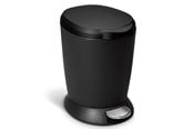 Mülltrennung - Simplehuman 6L runder Pedal-Mülleimer, schwarzer Kunststoff - CW1319