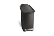 Mülltrennung - Simplehuman 10L schlanker Treteimer, schwarzer Kunststoff - CW1329