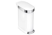 Mülltrennung - Simplehuman 45L schlanker Pedalbehälter, weiß - CW2069