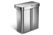 Mülltrennung - Simplehuman 58L (34/24), rechteckiger Sensormülleimer mit Sprachsteuerung, gebürstet - ST2036