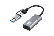 Netzwerkadapter (Netzkarte, Druckserver, u.s.w.) - LevelOne USB-0423 2.5 Gigabit Ethernet 2-in-1 USB-C/A Network Adapter - USB-0423