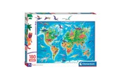 Puzzle - Clementoni Jigsaw Puzzle Super Color Dinosaur Map 180pcs. Boden - 29790