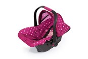 Puppen & Zubehör - Bayer Design Deluxe Car Seat with Canopy for Dolls  - Rose w/ dots - 67967AA