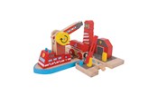Holzspielzeug - Bigjigs Wooden Rails - Fire Station - BJT261