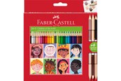 Utensilien zum Schreiben und Zeichnen - Faber-Castell Buntstifte Dreikant 24+3 m. Hautfarben - 511515