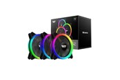 Gehäuselüfter - Darkflash Computer Fan Set ARGB DR12 Pro 3in1 120x120 (black) - Gehäuselüfter - 120mm - Schwarz - 16 dBA - DR12 PRO 3in1