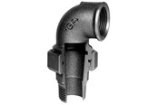 Gewindestücke - +GF+ angle union 90° black 1'' socket nipple - 770098106