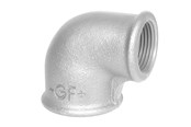 Gewindestücke - +GF+ angle 90° galvanized reduced 1 1/4-1/2'' socket-socket - 770090232