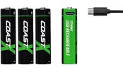 Taschenlampen und Scheinwerfer - Coast Battery 1.5V AA Li-Ion rechargeable 2400 mAh USB-C cable pack of 4. - 100047534