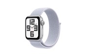 Smartwatches, Pulsuhren, Sportuhren & Schrittzähler - Apple Watch SE GPS 44mm - Silver Aluminium Case with Blue Cloud Sport Loop - MXET3QN/A