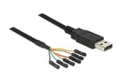 Netzwerkadapter (Netzkarte, Druckserver, u.s.w.) - DeLOCK Converter USB 2.0 > Serial-TTL 6 pin pin header connector individually 1.8 m (5 V) - 83786